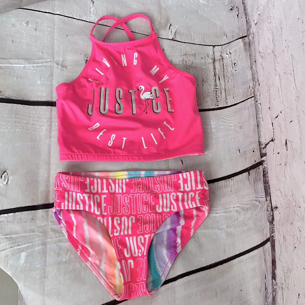 Justice reversible bikini in size 8